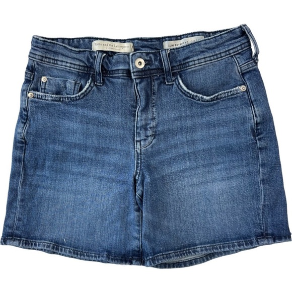 Pilcro and Letterpress Anthropology High-Rise Slim Boyfriend Denim Shorts 27 - Picture 12 of 15